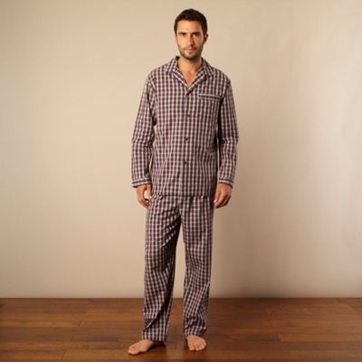 Wine checked pyjama set