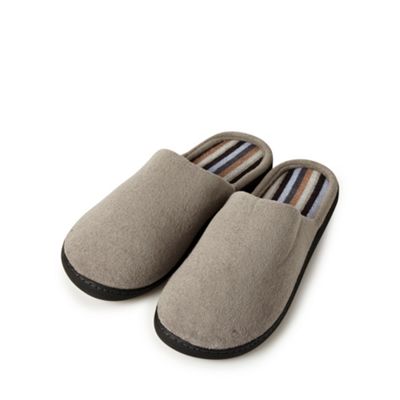 Taupe towelling mule slippers                                                                                                   