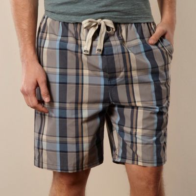 Designer blue checked shorts                                                                                                    