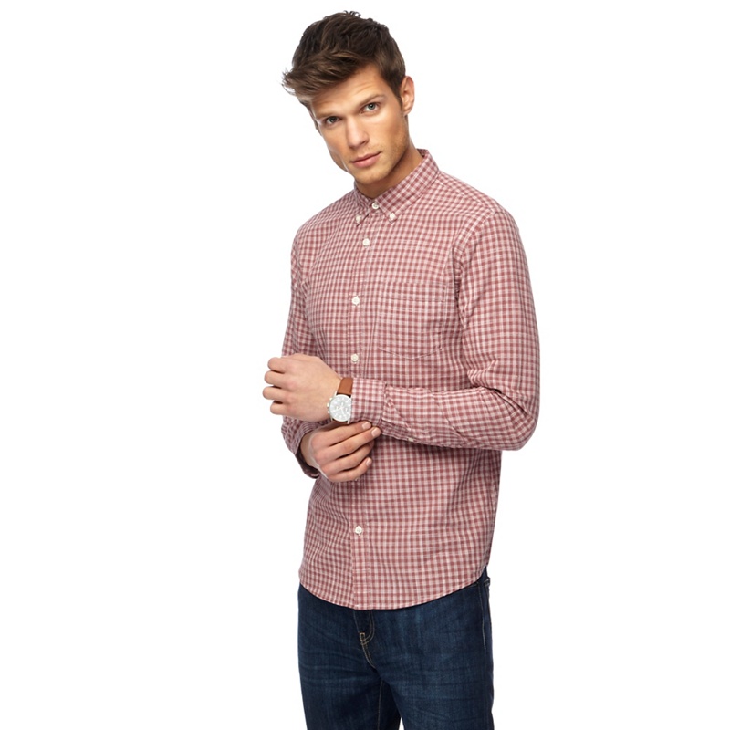 Red Herring - Big And Tall Red Textured Checked Slim Fit Shirt Review