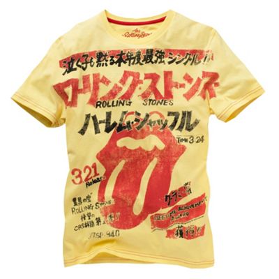 Yellow Japanese Rolling Stones t-shirt