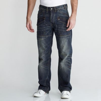 Navy loose fit men's jeans