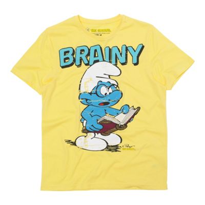 Yellow brainy smurf t-shirt
