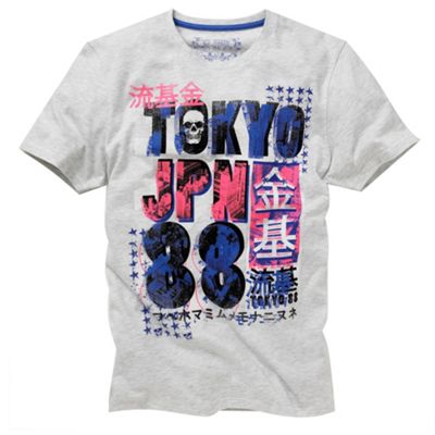 grey neon Stones tongue print t-shirt