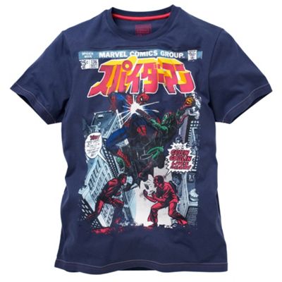 Navy Spiderman print t-shirt