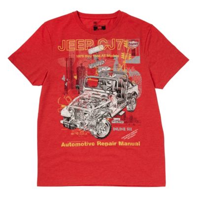 Red Haynes Jeep print t-shirt