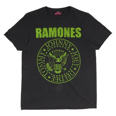 Near black Ramones print t-shirt