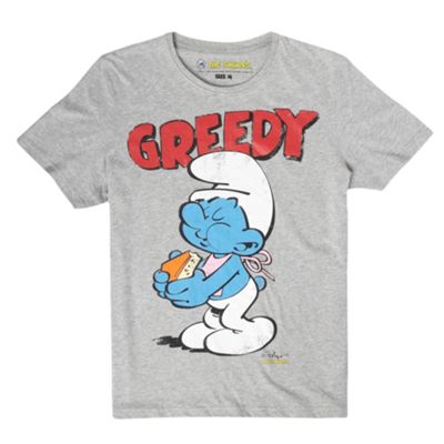 Red Herring Pale grey Greedy Smurfs t-shirt
