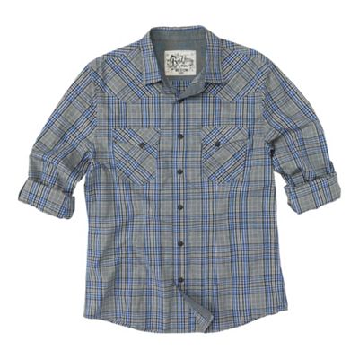 Blue multi long sleeved check shirt