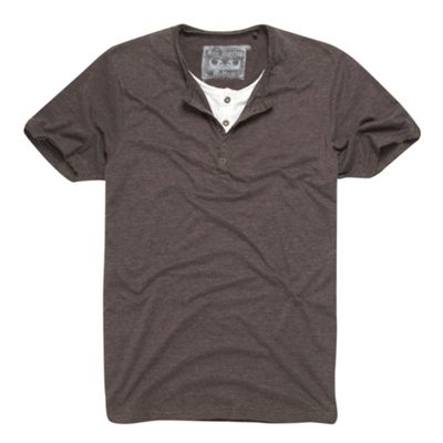 Brown double layer grandad t-shirt