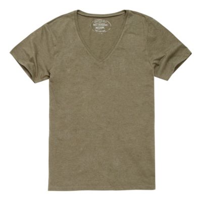 Red Herring Khaki deep v-neck t-shirt