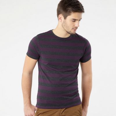 Dark purple marl stripe t-shirt