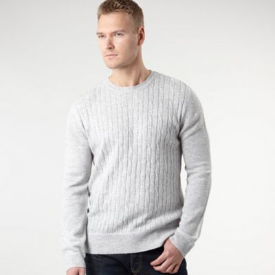 Light grey lightweight cable knit jumper