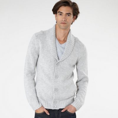 Light grey shawl collar cardigan