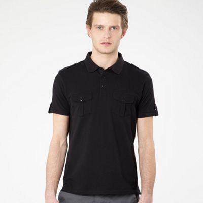 Black two pocket polo shirt