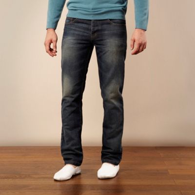 Blue straight leg jeans                                                                                                         