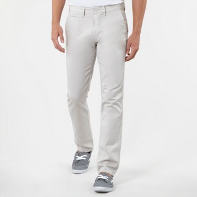 Light grey slim leg brushed chino trousers