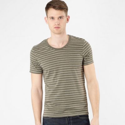 Khaki fine stripe t-shirt