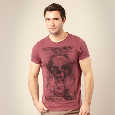 Red Herring Plum skull motif t-shirt