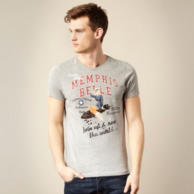 Grey poster print t-shirt