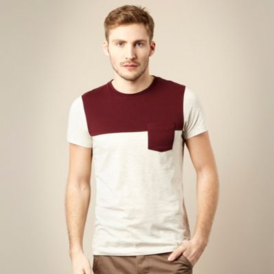 Plum colour block striped t-shirt