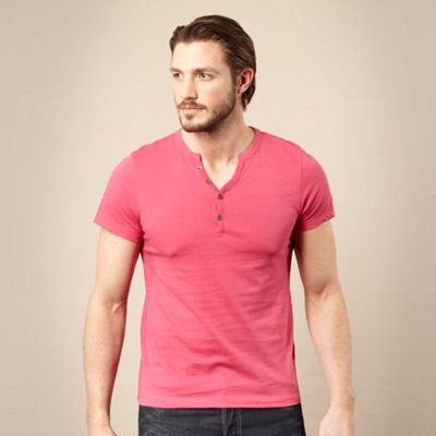 Pink open notch neck t-shirt