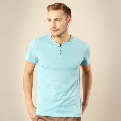 Turquoise granddad neck t-shirt