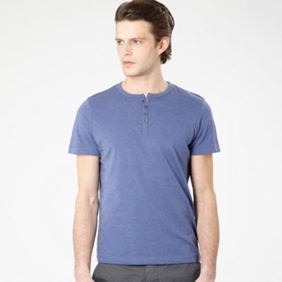 Blue grandad neck t-shirt