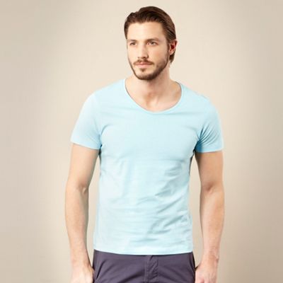 Turquoise wide crew neck t-shirt