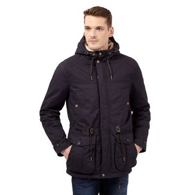 Navy funnel neck sailing jacket