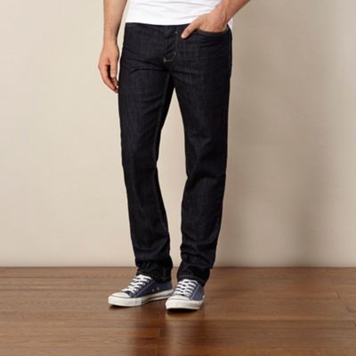 Dark blue straight leg jeans                                                                                                    