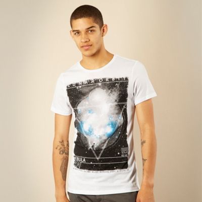 Red Herring White nebula motif t-shirt