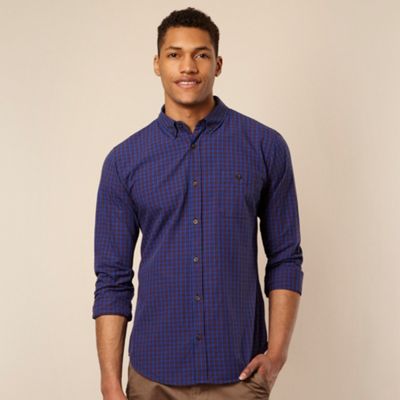 Bright blue checked long sleeved shirt                                                                                          