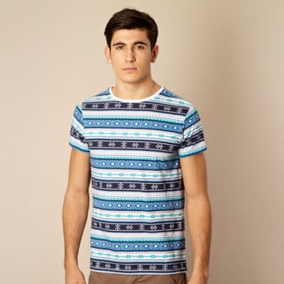 Blue aztec striped t-shirt                                                                                                      