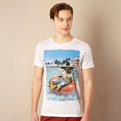 White meerkat rubber ring t-shirt                                                                                               