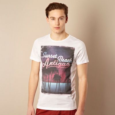White 'Sunset Beach' t-shirt                                                                                                    