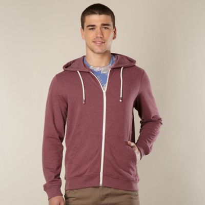 Dark red zip through sweat hoodie                                                                                               