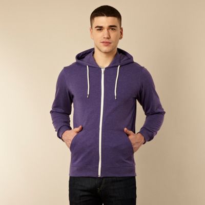 Dark purple zip through sweat hoodie                                                                                            