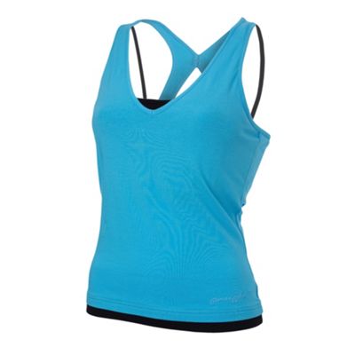 Turquoise cut-out back fitness vest