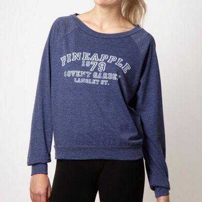 Pineapple dark blue heritage logo oversized top                                                                                 