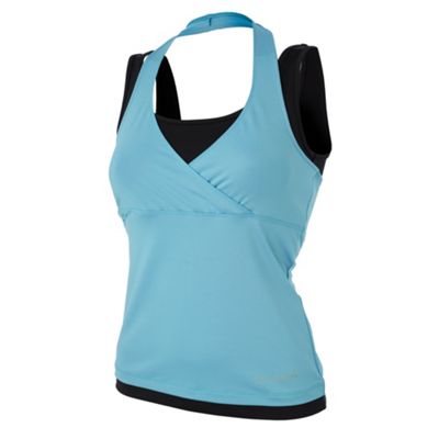 Light Turquoise wrap halter neck vest top