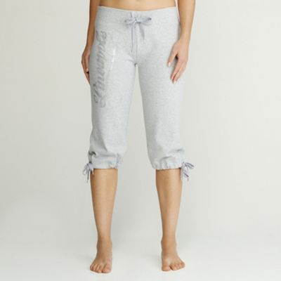 Light grey marl sequin logo crop pant