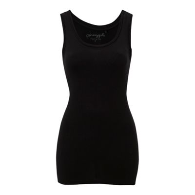 Black modal vest top