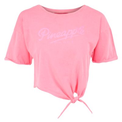Neon Pink Logo Cropped Top