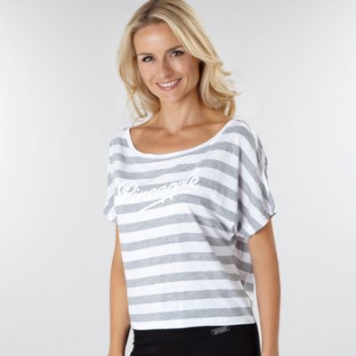 Grey striped slouch t-shirt