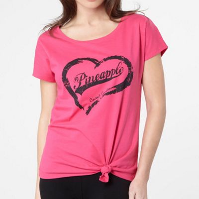 Pineapple Dark pink heart logo t-shirt