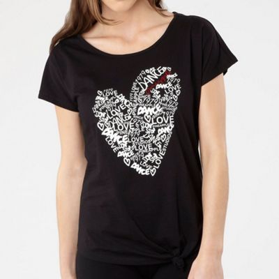 Pineapple Black graffiti heart t-shirt