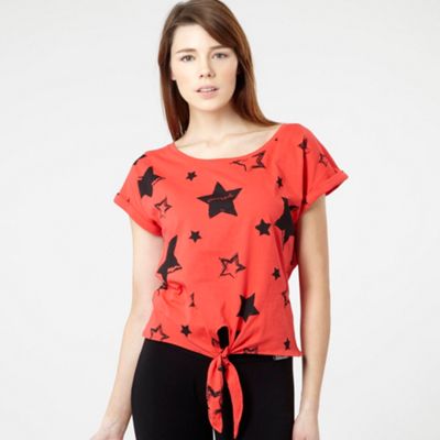 Dark peach star print t-shirt