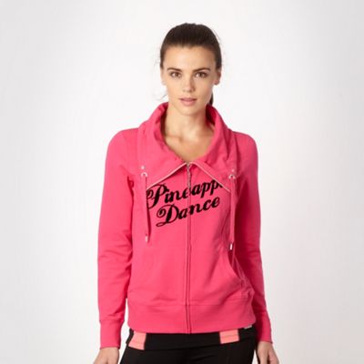 Pineapple pink logo zip through sweater                                                                                         