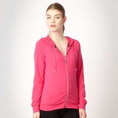 Pineapple pink overlock stitched hoodie                                                                                         